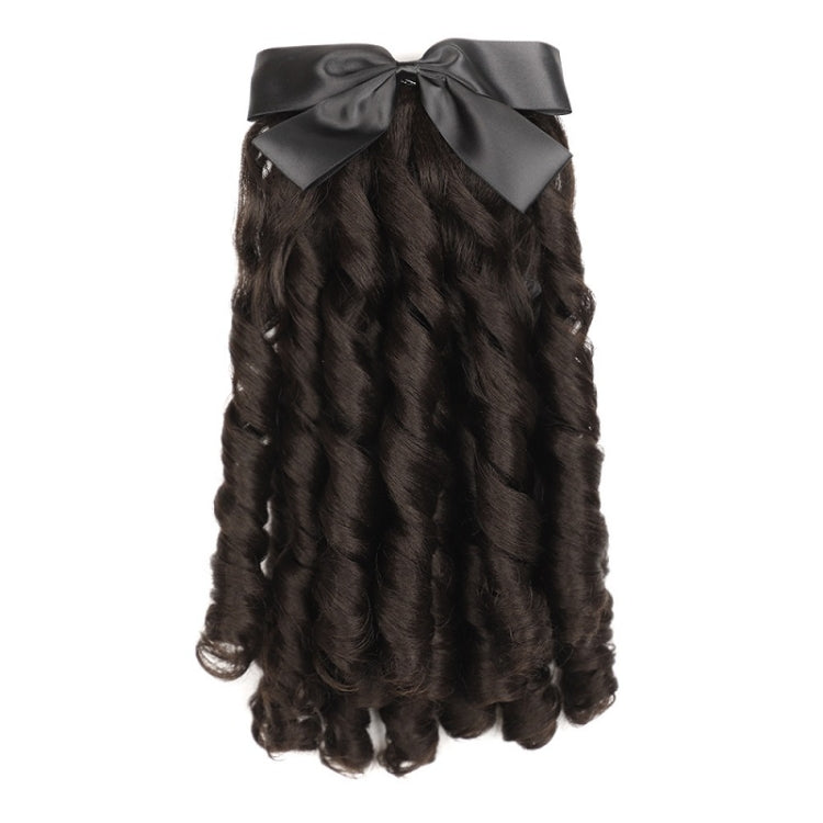 Princess Curly Ponytail Wig Costume Film And Television Retro Prom Comb Ponytail Curly Hair, Natural Black, Brownish Black, Light Brown, Dark Brown