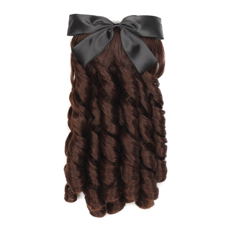 Princess Curly Ponytail Wig Costume Film And Television Retro Prom Comb Ponytail Curly Hair, Natural Black, Brownish Black, Light Brown, Dark Brown