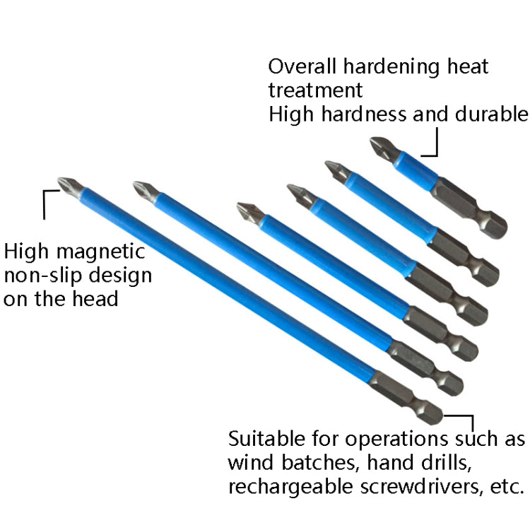 7PCS/set PH2 Strong Magnetic Hand Drill Screwdriver Mouth Anti-Slip Screwdriver Bit, 7PCS/set PH2, 6PCS/set 25mm, 7PCS/set 50mm, 12 PCS/set 50mm