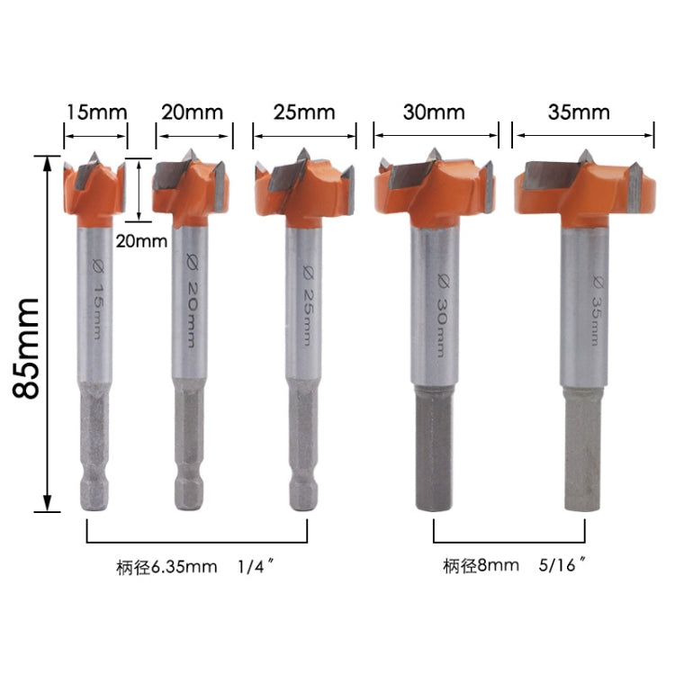 5 PCS / Set Woodworking Hole Opener Hinge Stone Cream Board Wood Take-Hole Door Window With Collar Woodworking Flat Drill Bit, 5 PCS / Set Woodworking Hole Opener