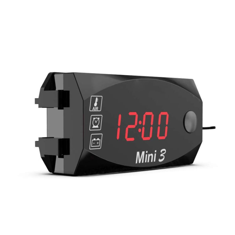 Voltage Clock And Temperature 3 In 1 LED Electronic Meter Large-Screen Digital Display Waterproof And Dustproof Voltmeter, 3 In 1 LED White Light, 3 In 1 LED Green Light, 3 In 1 LED Blue Light, 3 In 1 LED Red Light