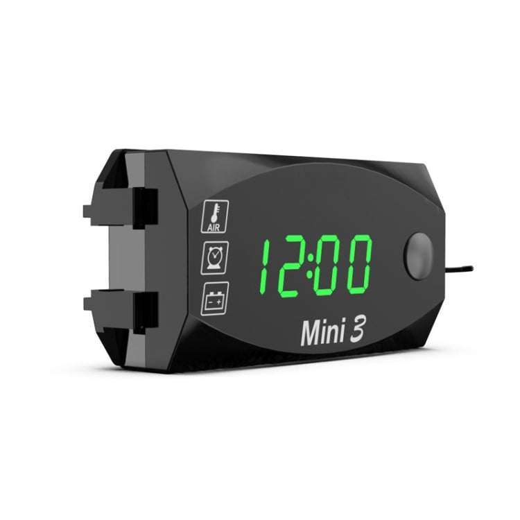 Voltage Clock And Temperature 3 In 1 LED Electronic Meter Large-Screen Digital Display Waterproof And Dustproof Voltmeter, 3 In 1 LED White Light, 3 In 1 LED Green Light, 3 In 1 LED Blue Light, 3 In 1 LED Red Light