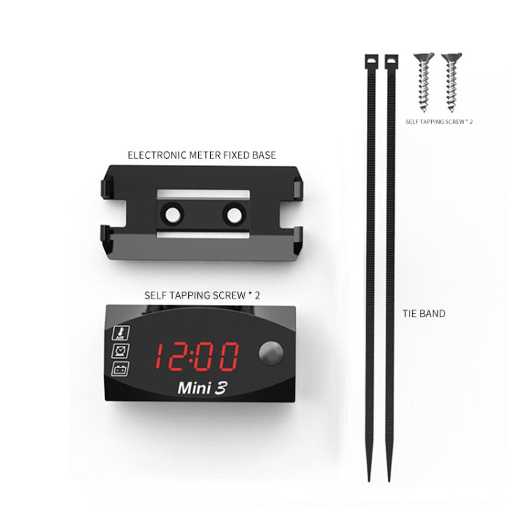 Voltage Clock And Temperature 3 In 1 LED Electronic Meter Large-Screen Digital Display Waterproof And Dustproof Voltmeter, 3 In 1 LED White Light, 3 In 1 LED Green Light, 3 In 1 LED Blue Light, 3 In 1 LED Red Light