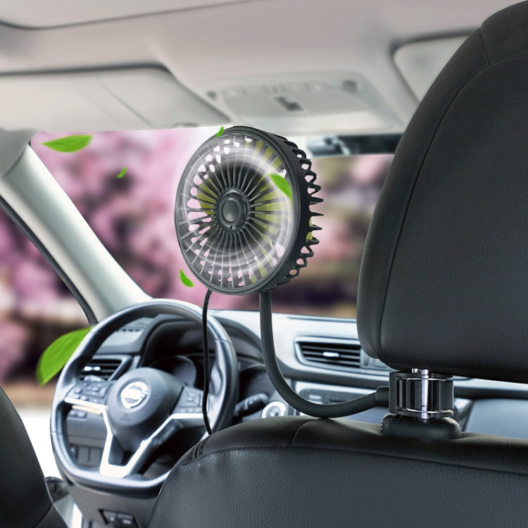 F408 Car Silicone Hose Fan Multi-Angle Adjustment USB Fan, F408