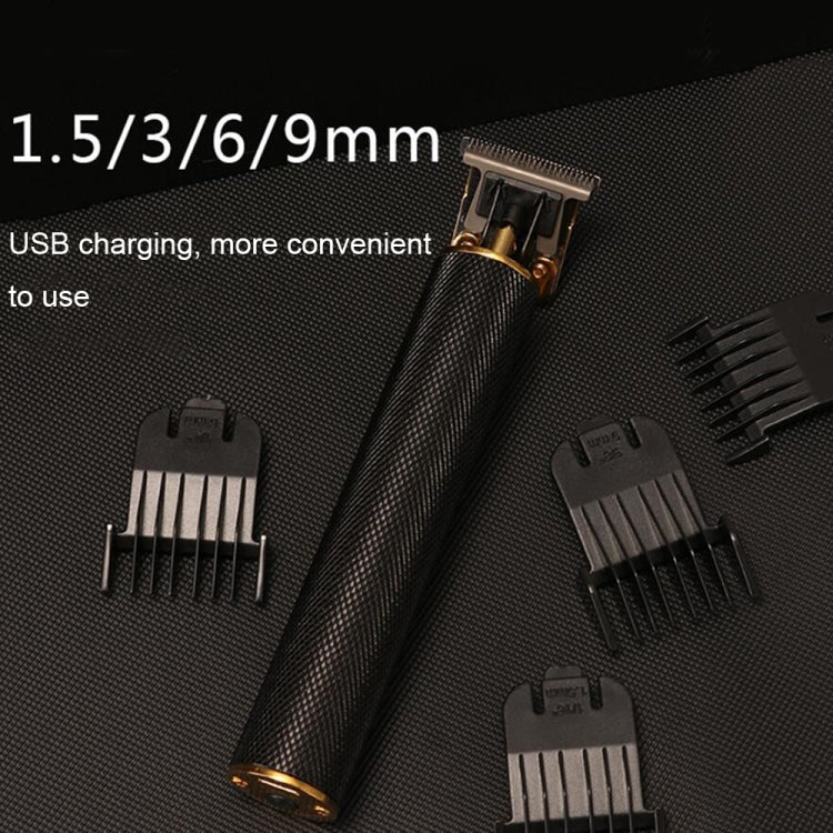 ماكينة قص الشعر الكهربائية المجوفة على شكل حرف T برأس فولاذي مع شحن USB، رأس فولاذي (أسود)، رأس فولاذي (ذهبي)، رأس فولاذي (فضي)، رأس فولاذي (متدرج)
