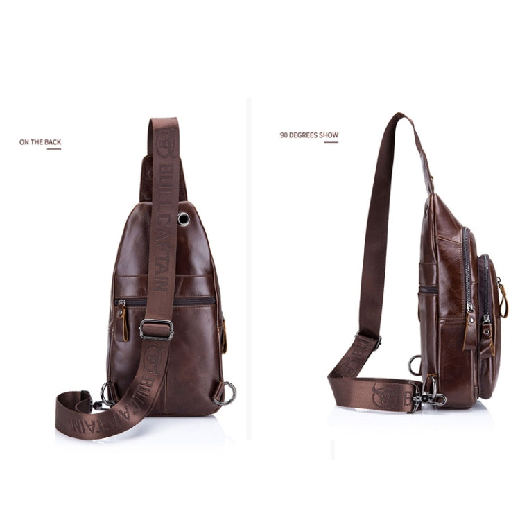 BUFF CAPTAIN 100 Men Leather Crossbody Shoulder Bag First-Layer Cowhide Multi-Function Sports Casual Chest Bag