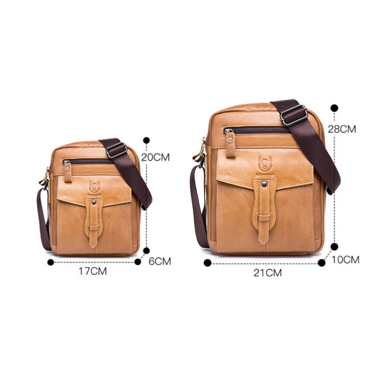 BUFF CAPTAIN 053 Men Leather Shoulder Messenger Bag First-Layer Cowhide Large Capacity Briefcase, Specification:, Large (Yellow Brown), Small (Yellow Brown), Large (Black), Small (Black), Large (Dark Brown), Small (Dark Brown)