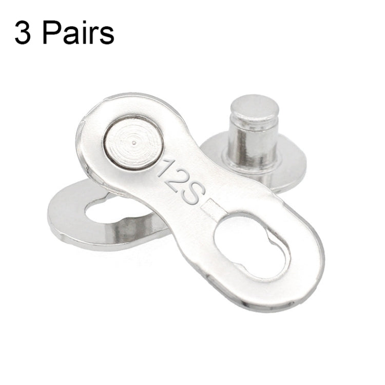 3 Pairs 6/7/8 Speed (Silver) ZH405 Mountain Road Bicycle Chain Magic Buckle Chain Quick Release Buckle