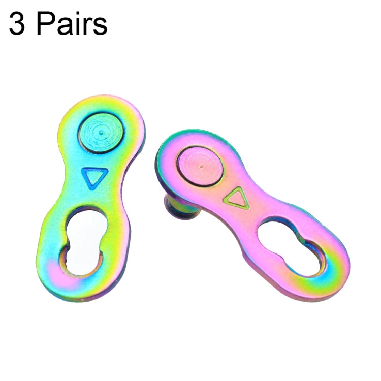 3 Pairs 6/7/8 Speed (Silver) ZH405 Mountain Road Bicycle Chain Magic Buckle Chain Quick Release Buckle