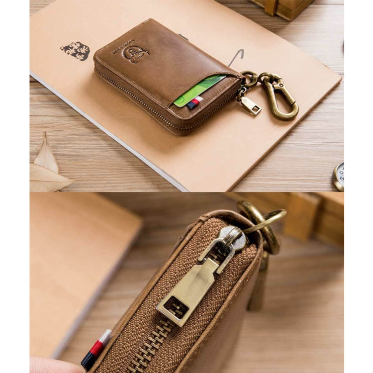 BUFF CAPTAIN 474 Multifunctional Leather Coin Purse Man Hanging Waist Door Anti-Brush Key Bag, Blue, Black, Yellow Brown, Brown, Yellow Brown Gift Box, Black Gift Box, Brown Gift Box, Blue Gift Box