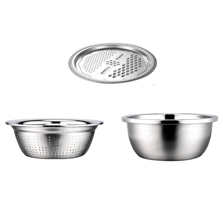 Stainless Steel Multifunctional Grater Kitchen Draining And Washing Basin Set, 3 in 1, 3 in 1 Thickened
