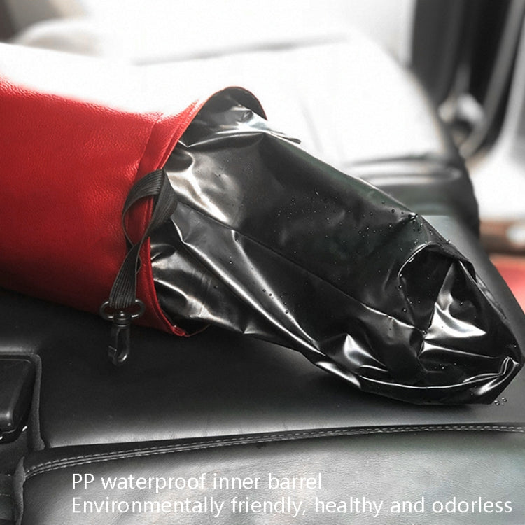 2 PCS Leather Foldable Car Trash Can Mini Chair Back Suspended Waterproof Trash Can, Black, Wine Red, Beige, Gray
