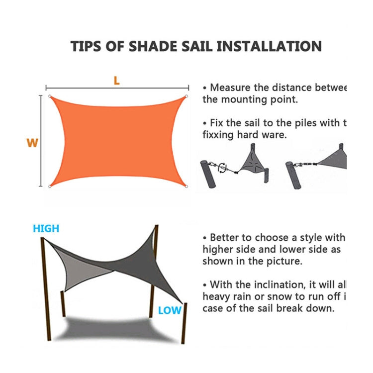 Outdoor Garden Sunshade Sail Waterproof Anti-UV Canopy, Size: 5m x 5m