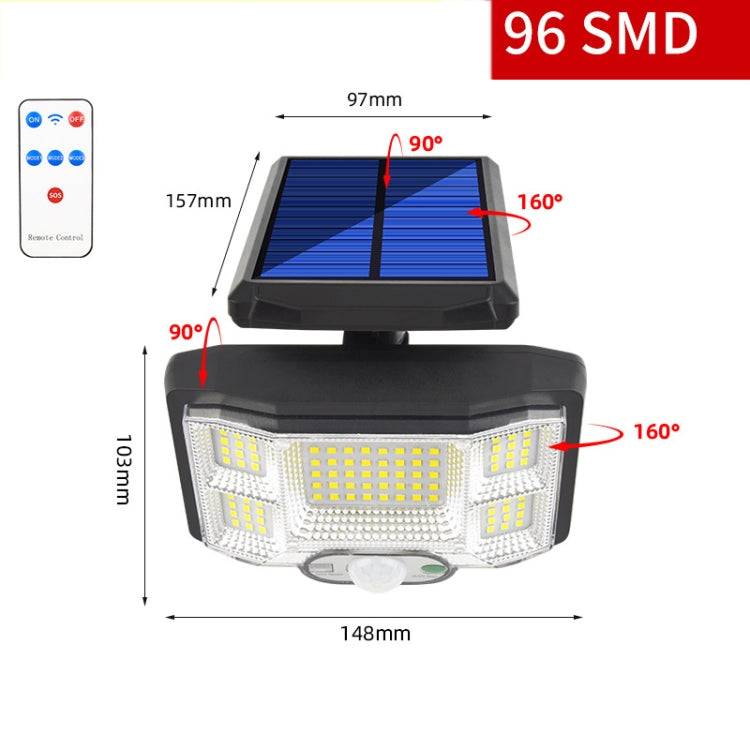 TG-TY085 Solar Outdoor Human Body Induction Wall Light Household Garden Waterproof Street Light wIth Remote Control, Spec: