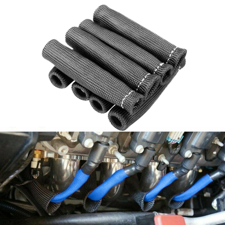 8 PCS / Set High-Temperature Car Spark Plug Protective Cover Spark Plug Heat Shield, Black, Red, Blue