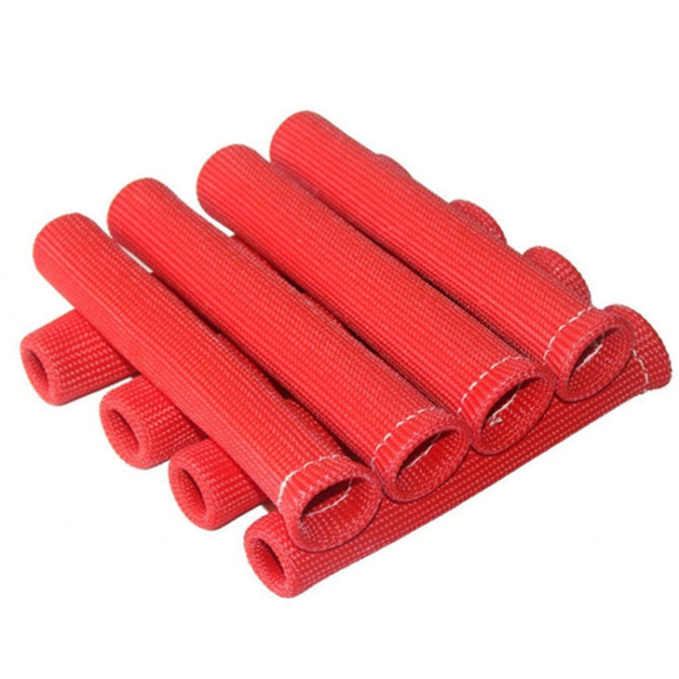 8 PCS / Set High-Temperature Car Spark Plug Protective Cover Spark Plug Heat Shield, Black, Red, Blue