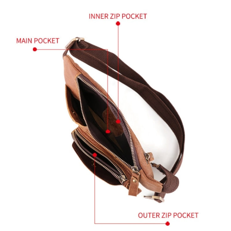 Men Leather Waist Bag Outdoor