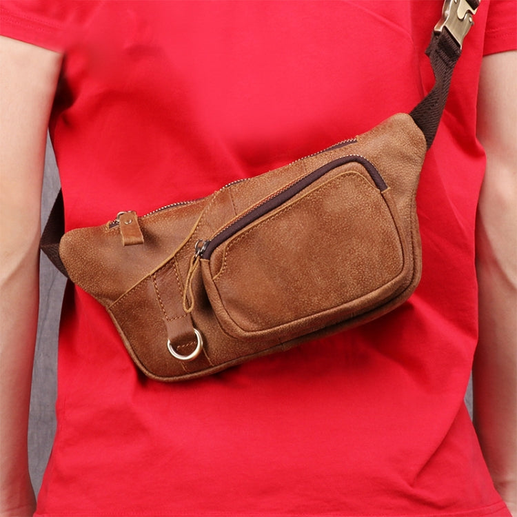 Men Leather Waist Bag Outdoor