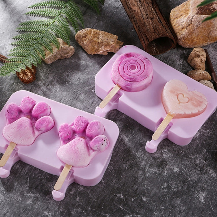 Cute Cartoon Silicone Ice Cream Popsicle Mold with Lid & Stick, Love, Snowman, Wavy