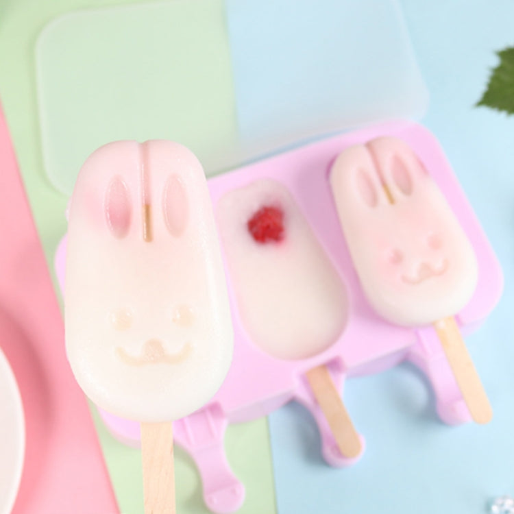 Cute Cartoon Silicone Ice Cream Popsicle Mold with Lid & Stick, Love, Snowman, Wavy