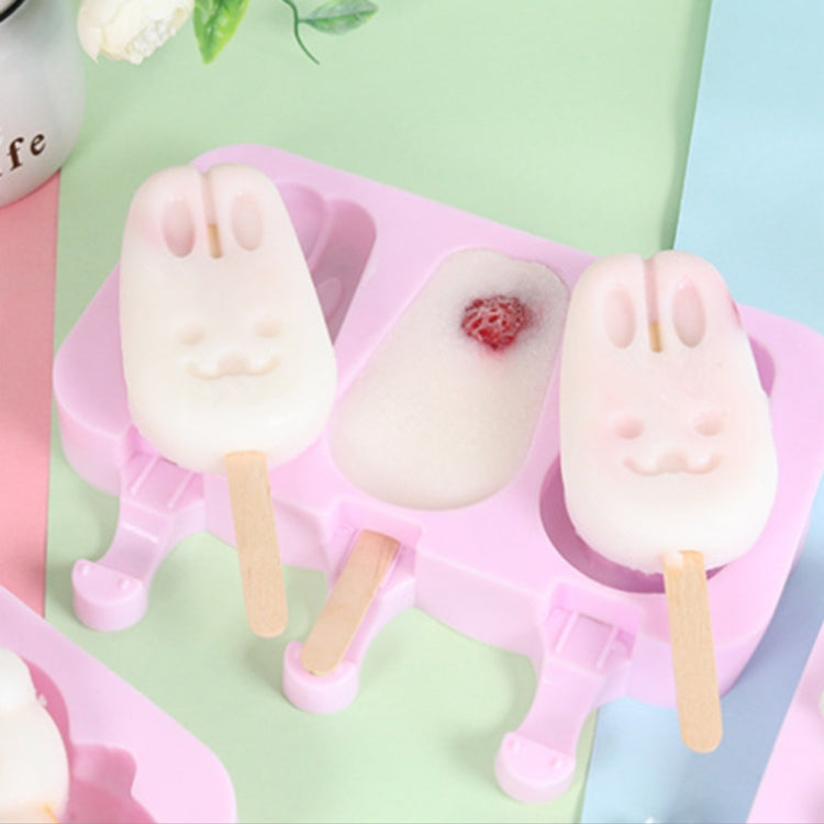 Cute Cartoon Silicone Ice Cream Popsicle Mold with Lid & Stick, Love, Snowman, Wavy