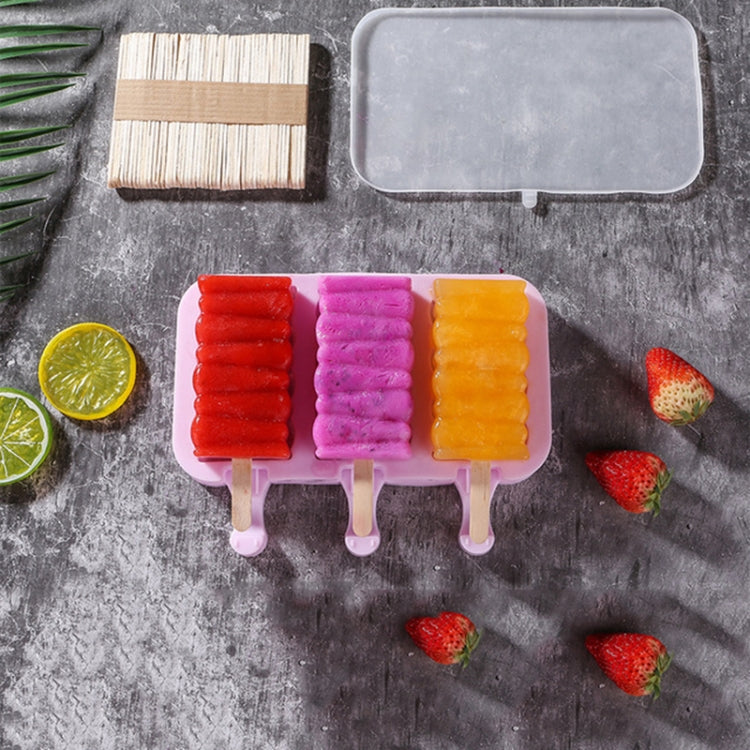 Cute Cartoon Silicone Ice Cream Popsicle Mold with Lid & Stick, Love, Snowman, Wavy