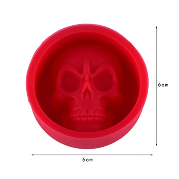 Kitchen Ice Box Food Grade Silicone Skull Ice Lattice Creative Whiskey Ice Ball Ice Mould, Cat Paw Shape(Red), Skull Shape(Blue), Skull ShapeGreen), Skull Shape(Orange)