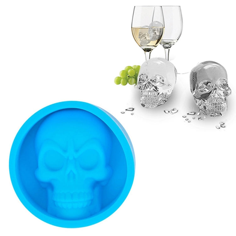Kitchen Ice Box Food Grade Silicone Skull Ice Lattice Creative Whiskey Ice Ball Ice Mould, Cat Paw Shape(Red), Skull Shape(Blue), Skull ShapeGreen), Skull Shape(Orange)