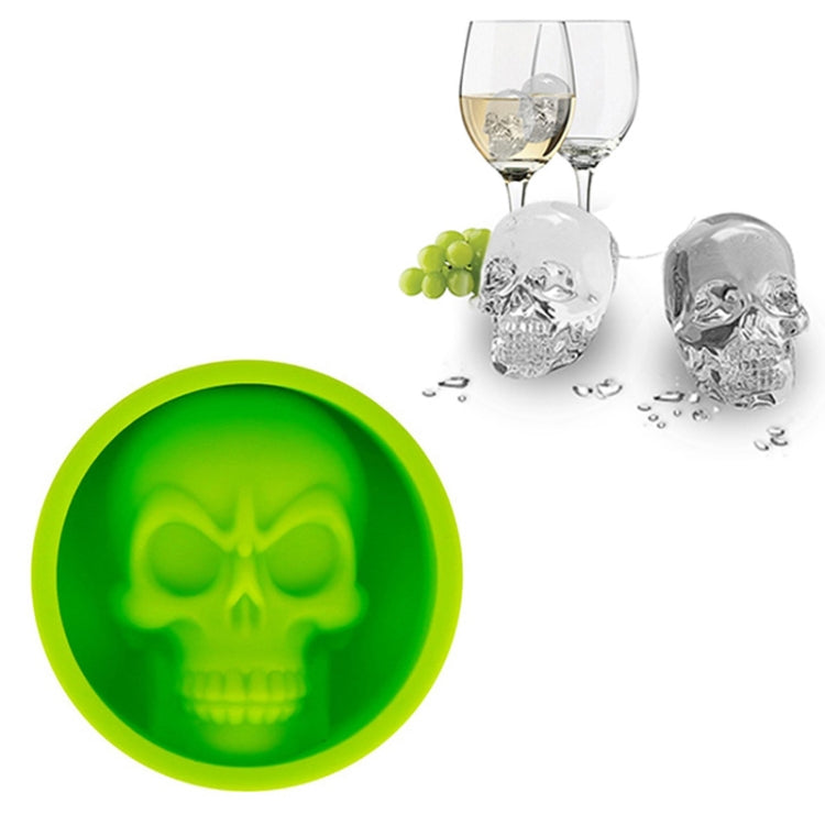 Kitchen Ice Box Food Grade Silicone Skull Ice Lattice Creative Whiskey Ice Ball Ice Mould, Cat Paw Shape(Red), Skull Shape(Blue), Skull ShapeGreen), Skull Shape(Orange)