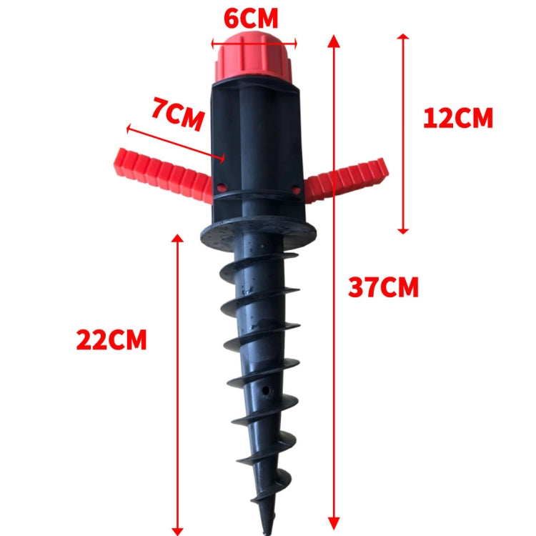 32mm Pipe Diameter Outdoor Beach Sun Umbrella Accessories Large Plastic Portable Spiral Ground Plug
