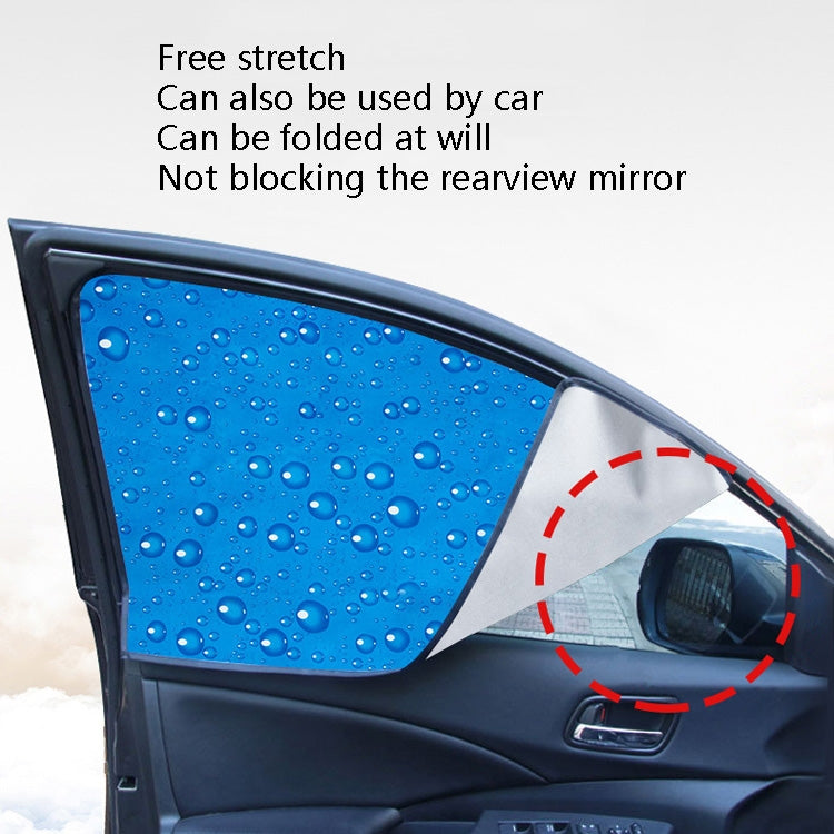 R-2938 Single-Layer Sun Protection Magnetic Car Curtain Vehicle Water Drop Sunshade, Blue Right, Blue Left