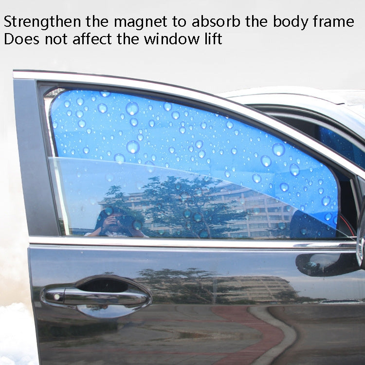 R-2938 Single-Layer Sun Protection Magnetic Car Curtain Vehicle Water Drop Sunshade, Blue Right, Blue Left