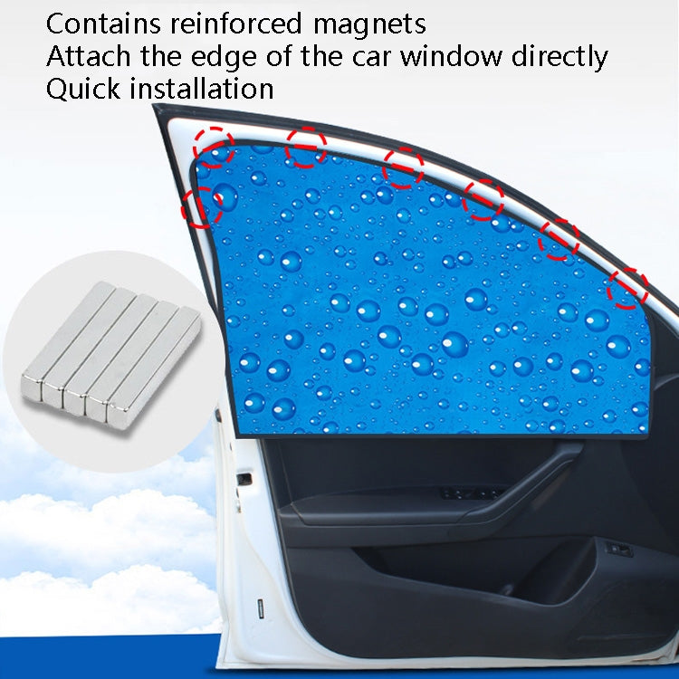R-2938 Single-Layer Sun Protection Magnetic Car Curtain Vehicle Water Drop Sunshade, Blue Right, Blue Left