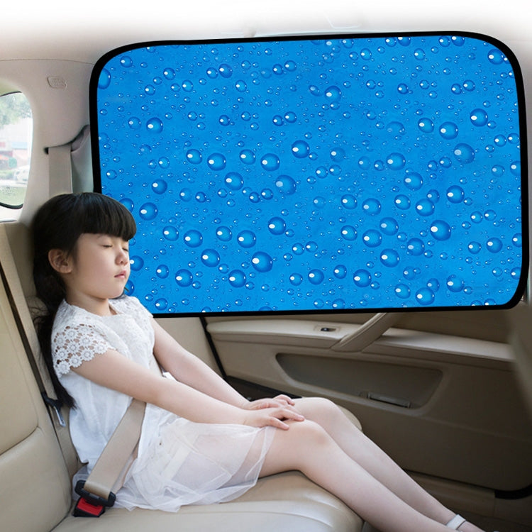 R-2938 Single-Layer Sun Protection Magnetic Car Curtain Vehicle Water Drop Sunshade, Blue Right, Blue Left