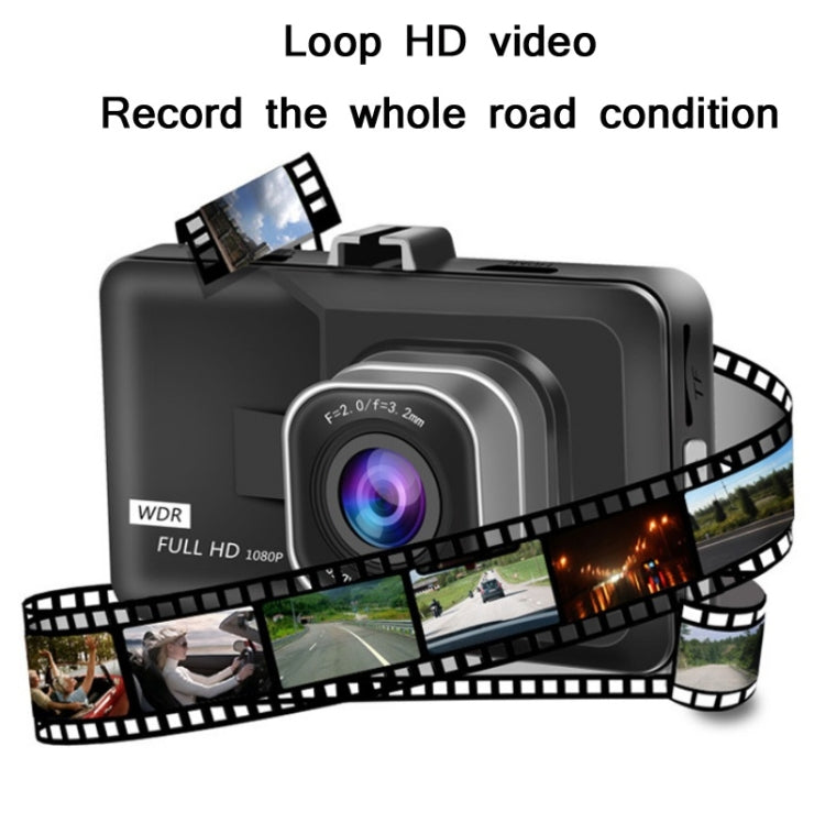 3.0 Inch HD 1080P Wide-Angle Driving Recorder With Reversing Image Specification:, Normal Definition Single Record(Black), HD Single Record(Black), HD Double Record(Black)