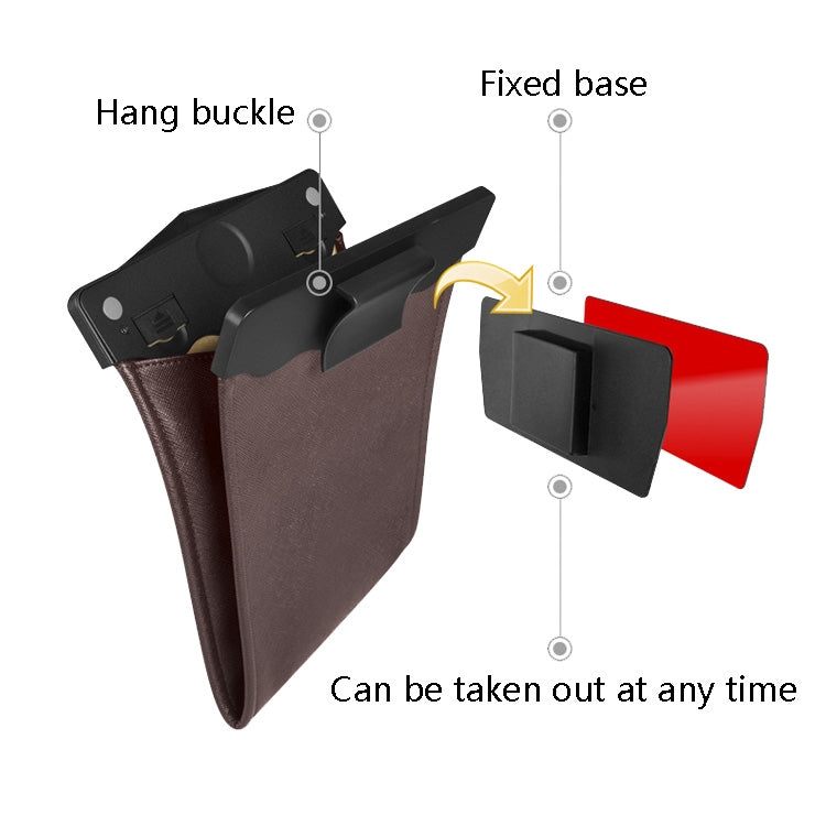 Car Trash Can Storage Bag Hanging Paste With LED Light Garbage Bag, Paste Black, Paste Brown, Paste Beige, Paste Red