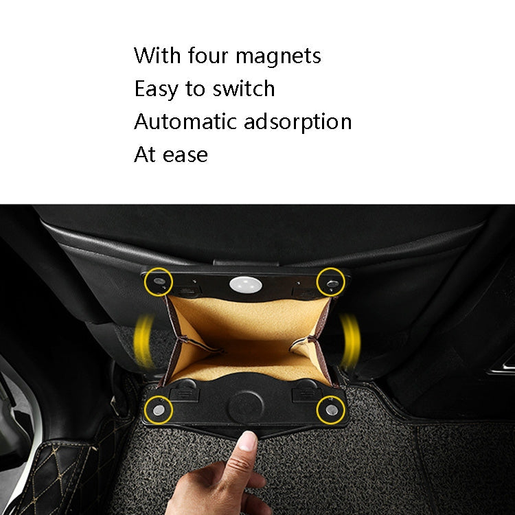 Car Trash Can Storage Bag Hanging Paste With LED Light Garbage Bag, Paste Black, Paste Brown, Paste Beige, Paste Red