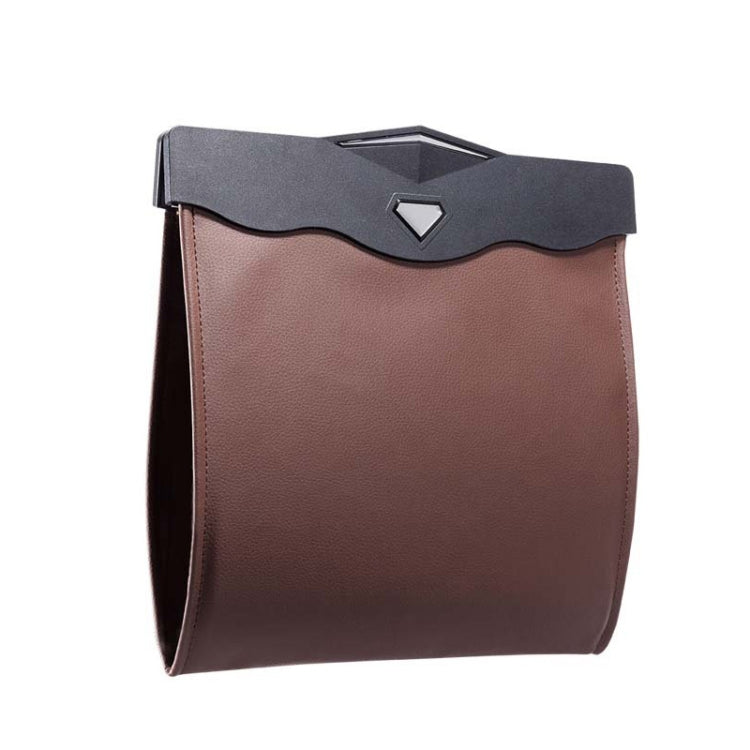 Car Trash Can Car Chair Back Hanging Storage Box Hidden Folding Storage Bag With LED Light, Black, Mocha Brown, Beige, Red