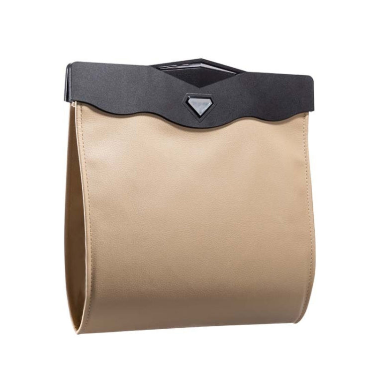 Car Trash Can Car Chair Back Hanging Storage Box Hidden Folding Storage Bag With LED Light, Black, Mocha Brown, Beige, Red
