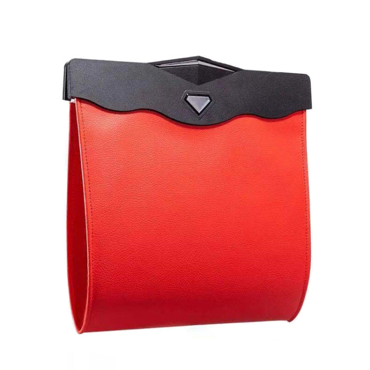 Car Trash Can Car Chair Back Hanging Storage Box Hidden Folding Storage Bag With LED Light, Black, Mocha Brown, Beige, Red