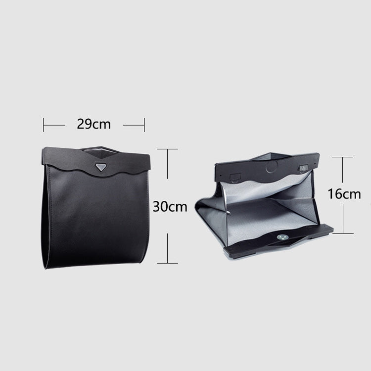 Car Trash Can Car Chair Back Hanging Storage Box Hidden Folding Storage Bag With LED Light, Black, Mocha Brown, Beige, Red