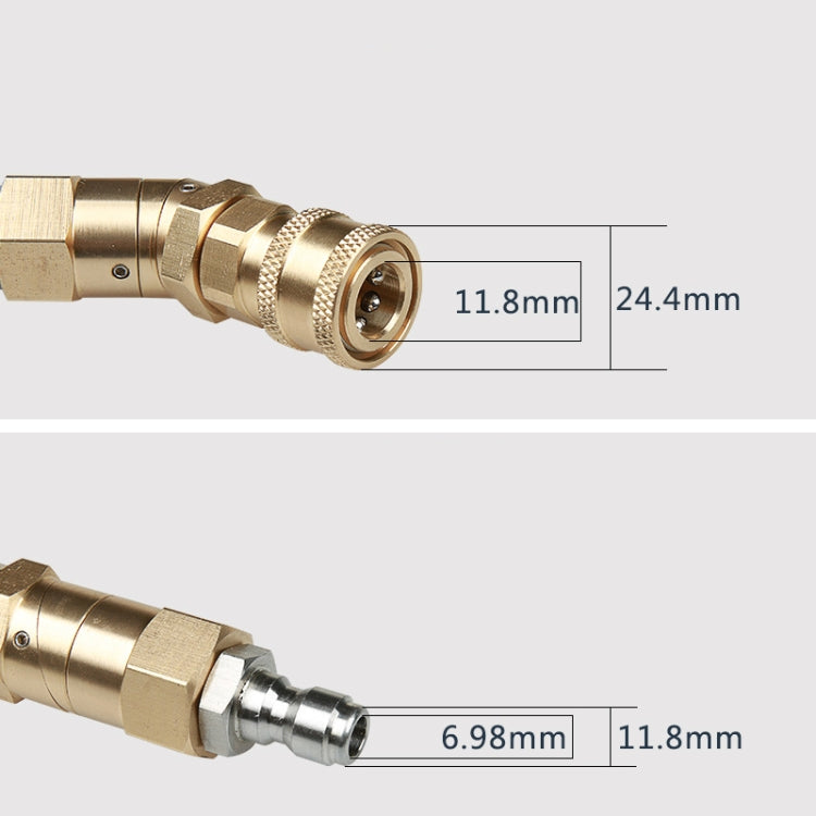 Car Wash Machine With High Pressure Air Conditioning Cleaning Nozzle 1/4 Copper Rotary Bending Joint 360 Degree Rotation Universal Fast Plug, 1/4 Copper Cleaning Nozzle