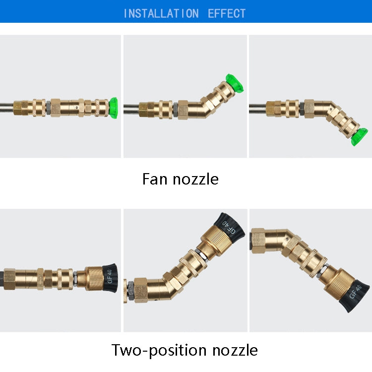 Car Wash Machine With High Pressure Air Conditioning Cleaning Nozzle 1/4 Copper Rotary Bending Joint 360 Degree Rotation Universal Fast Plug, 1/4 Copper Cleaning Nozzle