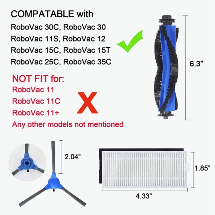Sweeper Accessories For Eufy RoboVac 11S/15T/30/30C/15C/12/35C, 26PCS/Set