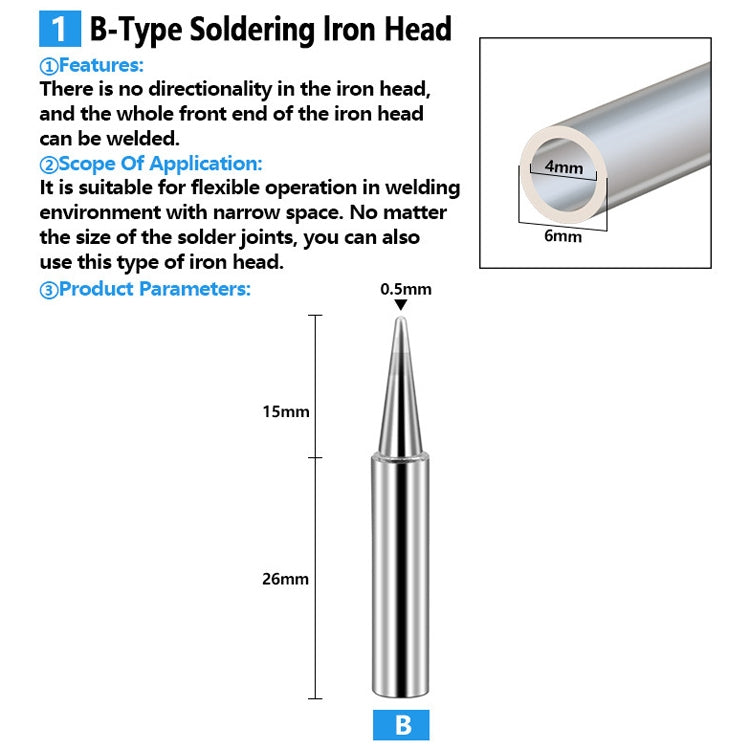 Soldering Tips 936 Soldering Station Pure Copper Soldering Iron Tips Lead-Free Soldering Iron Tips, 17 PCS / Set