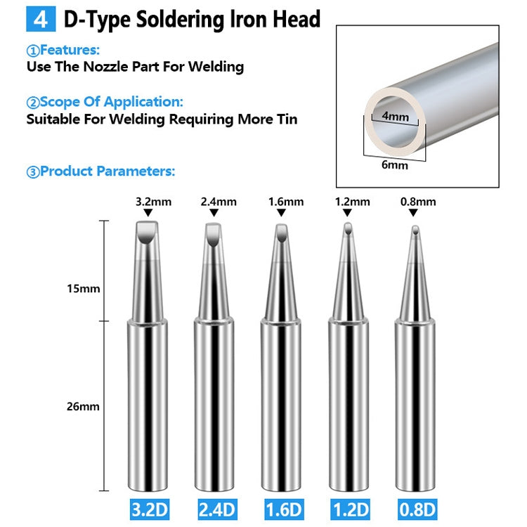 Soldering Tips 936 Soldering Station Pure Copper Soldering Iron Tips Lead-Free Soldering Iron Tips, 17 PCS / Set