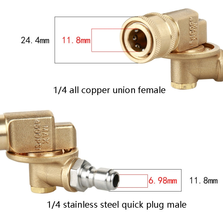 High Pressure Cleaning Machine Accessories Brush Head 240 Degrees Rotating 1/4 Live Joint, 240 Degrees Rotating 1/4 Live Joint