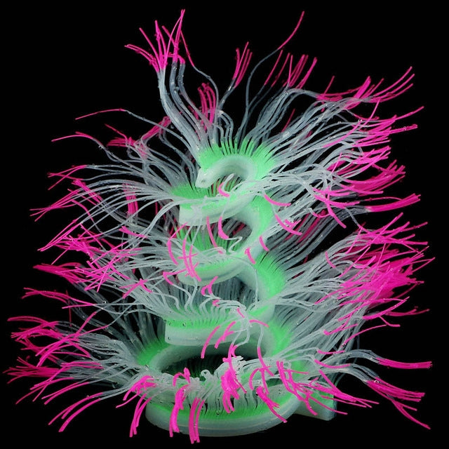 Aquarium Fish Tank Landscaping Decoration Silica Gel Simulation Software Coral Fluorescent Anemone, Size:, 50cm, 75cm, 100cm