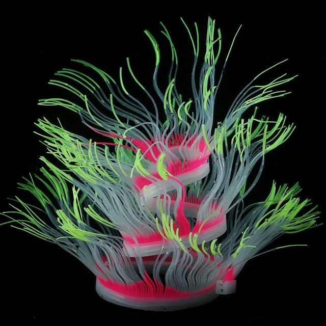 Aquarium Fish Tank Landscaping Decoration Silica Gel Simulation Software Coral Fluorescent Anemone, Size:, 50cm, 75cm, 100cm