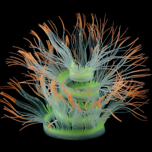 Aquarium Fish Tank Landscaping Decoration Silica Gel Simulation Software Coral Fluorescent Anemone, Size:, 50cm, 75cm, 100cm
